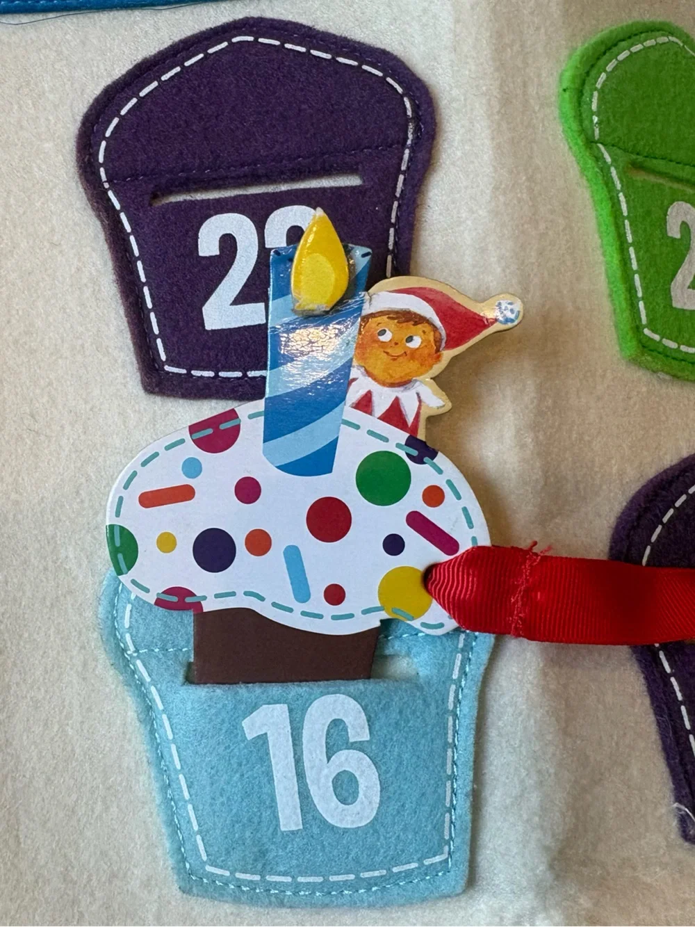 Rare Elf On The Shelf Birthday Countdown Felt Calendar Hard to Find